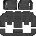 YITAMOTOR Floor Mats Compatible with 2017-2026 Chrysler Pacifica 7 or 8 Passenger Model (No Hybrid Models), Included 3 Row All Weather Protection TPE Floor Liner Set, Black