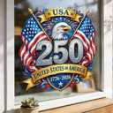 USA 250th Anniversary Window Clings 1776-2026 Patriotic Eagle American Flag Wall Stickers 4th of July Window Stickers Removable Red White Blue Vinyl Decor for Home Kitchen Independence Day Decorations