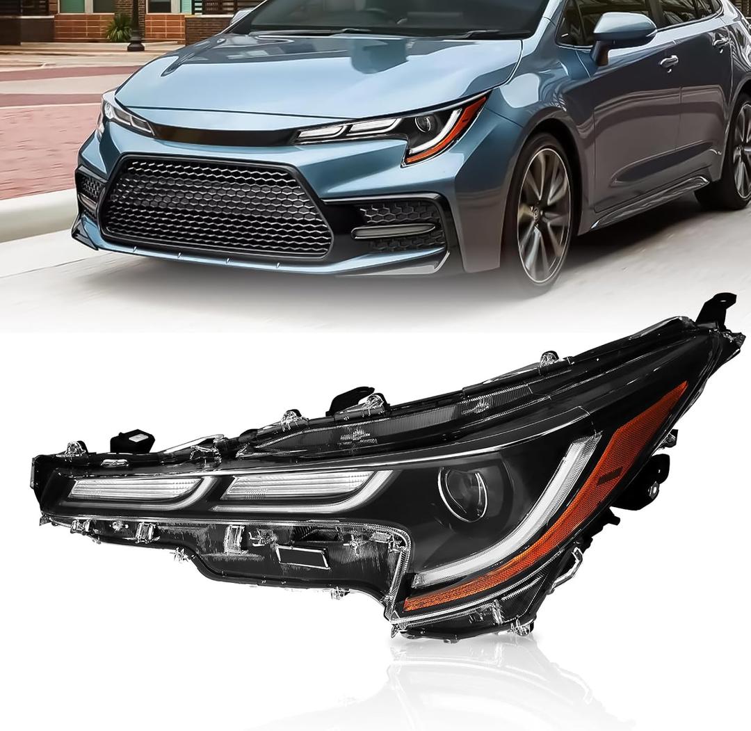 JFN LED Headlight Compatible with 2020-2022 Corolla SE/XLE/XSE 8111002S50 TO2503287 (Driver Side (Left)