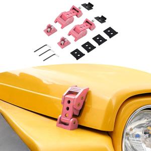 RT-TCZ for Wrangler TJ Hood Latches Catch Kit Compatible with Jeep Wrangler TJ 1997-2006 Pink Exterior Accessories 2pcs (3-Holes)