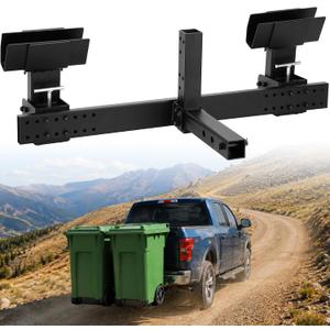 Dual Trash Can Hauler Hitch Fit Pickup Truck, UTV, ATV with 2" Receiver