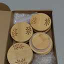 Beeveer 8 Pcs Regular Mouth Lids for Mason Jars 2.76'' Reusable Wooden Leaf Pattern Storage Lids with Airtight Silicone Sealing Rings Round Canning caps for Food Storage