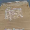 Pamo Babe Pack and Play 4 in 1 Playard Portable Playard Foldable Playpen for Baby and Toddler Portable Crib Mattress Diaper Changer for Newborn (Grey)