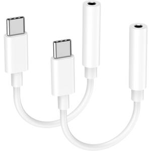 [MFi Certified] 2 Pack Headphone Adapter for iPhone 17,USB Type C to 3.5mm Female Headphone Jack Adapter Aux Audio Dongle Compatible with Apple iPhone 17/17Air/17Pro/16/16Pro/Pro/15/15 Pro/15 Pro Max