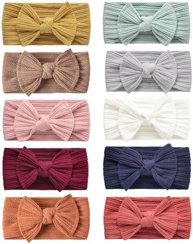 Niceye Baby Girls Headbands with Bows Handmade Hair Accessories Stretchy Hairbands for Newborn Infant Toddler