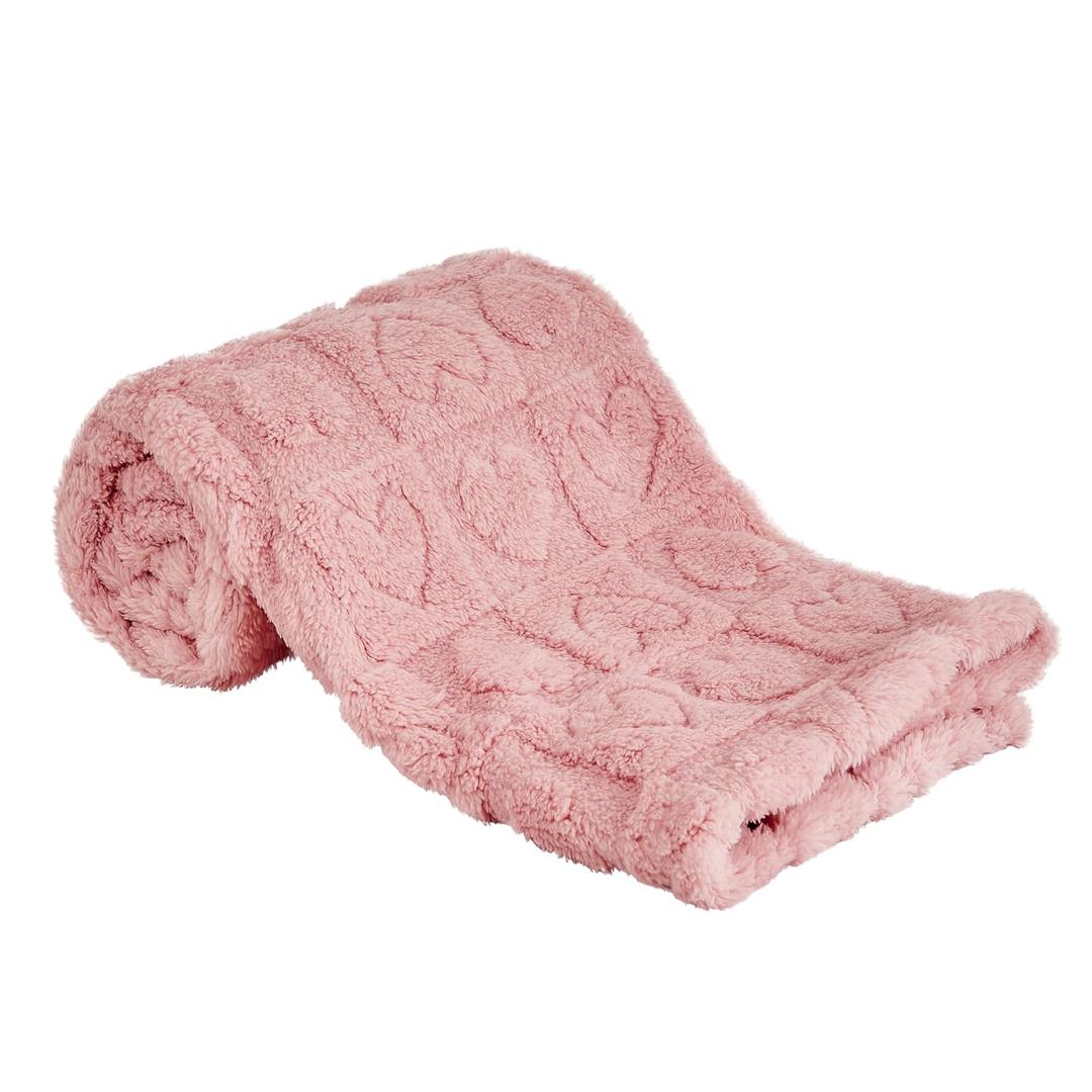 Yurhap Fleece Baby Blanket Heart Checkered Blanket, Ultra Soft Cozy Baby Blankets for Girls Boys, Fluffy Infant Toddler Newborn Receiving Blankets for Crib Stroller 3040 (Dark Pink)