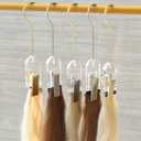 5Pcs Acrylic Hair Extension Hangers for Wig Holder Laundry Hanging Hook Clips for Hairpin Hairdressers Hangers for Wig Storage Weft Extension Storage Clips