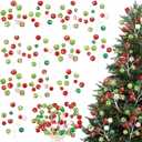 Yalikop 12 Pcs Christmas Glitter Ball Picks 15 Inch Green Red White Berries Picks for Christmas Tree Decorations Xmas Topper Ornaments DIY Wreath Garland Crafts Holiday Vase Fillers Winter Home Decor