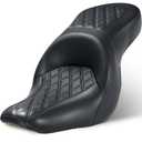 MoKitDora One-Piece Softail Driver Passenger Seat for Harley 2018-Later Harley Low Rider FXLR FXLRS FXLRST and Sport Glide FLSB Models, Lattice Stitched