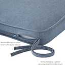 Indoor/Outdoor Chair Pads in Sunbrella Fabric – 17''x17'' Patio Seat Cushions with Foam Insert, Removable Reversible Cover & Ties for Patio Dining Chairs – Set of 2 or 4, Spectrum Denim, 4 Pack