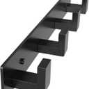 PMMASTO Coat Rack Wall Mount, Coat Hooks Wall Hooks for Hanging, Stainless Steel Coat Hanger Towel Hooks for Bathrooms, Coat Rack Hat Rack (Black 4 Hooks, 1 Pack)