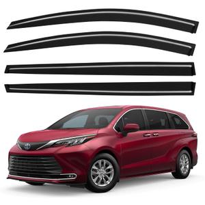 Window Visors Rain Guards for 2021 2022 2023 2024 2025 2026 Toyota Sienna, Out-Channel Window Vent Wind Deflectors Visors Shades for 21 22 23 24 25 26 Sienna