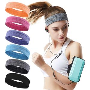 6Pack Sweat Bands Headbands for Women Workout, Women's Fashion Non Slip Headband, Moisture Wicking Sweatband for Sports Running Athletic Yoga