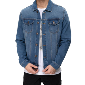 FASHIONSPARK Men’s Rugged Wear Button Down Denim Jacket Fashion, Classic Long Sleeve Jean Jacket, L