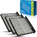 PHILTOP Cabin Air Filter w/Activated Carbon, Compatible with CF12775 Subaru Forester 2019-2026, WRX 2022-2026, Carbon Filter Up Dust Pollen Odor, Pack of 3