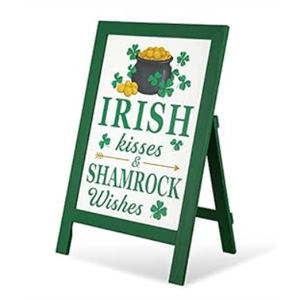 Glitzhome 24"H Patriotic Americana Wooden Easel Porch Decor for for Patriot's Day 4th of July Home Front Door Yard Party