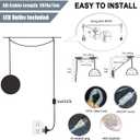 Plug-in Moon Pendant Light, Hanging Lamp with Switch & Cord, 3-Color Dimmable LED Ceiling Lamp for Kids Bedroom or Nursery, White Lunar Night Light (Warm,Neutral,White,LED Bulb Included)