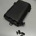 Outdoor Electrical Box(9.05x6.61x2.67inch), IP54 Waterproof Extension Cord Cover 9 Cable Entry Ports Connection Hider Box Safety Protector, Protect Plug, Holiday Light, Timer,and Power Strip, Black