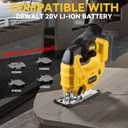 Cordless Jig Saw for Dewalt Battery, 7 Speed Variable Up to 3200RPM, LED Light, 45 Bevel Cuts, 3 Orbital Motions, with Jig Saw Blade for Straight/Curve/Circle Cutting(Battery Not Include)