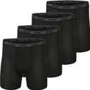 New Balance Men's Standard Mesh 5" No Fly Boxer Brief (4-Pack), Black/Black/Black/Black, Medium