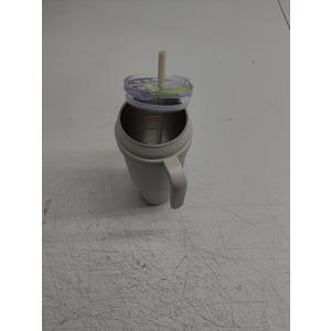 REDUCE Reusable 50 oz Cold1 Water Tumbler – Ergonomic Handle – Double-Wall Insulation – Sturdy Desktop/Tabletop Mug with Lid and Straw – BPA-Free – Stainless Steel for Gym, Home, Office – Casa Blanca