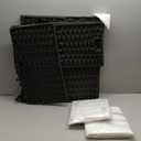 SONGMICS Laundry Hamper with Lid, 110L Clothes Hamper with 2 Removable Liner Bags, 6 Mesh Bags, Wicker Laundry Basket, Double Laundry Hamper for Laundry Room, 13 x 22.4 x 23.6 Inches Black ULCB52BK