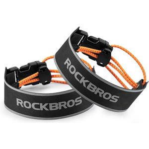 ROCKBROS Bike Pants Strap Cycling Reflective Ankle Bands Adjustable Pant Leg Straps for Biking Cuff Wrist Ankle Bands Backpack Strap for Running,Walking,Jogging 2 PCS