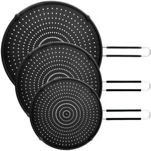 Silicone Splatter Screen for Frying Pan,Grease Splatter Guard,Heat-Resistant Splatter Guards for Cooking,Dishwasher Safe (9.8", 11.4", 13")