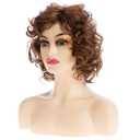 Short Curly Light Brown Wigs for Women Natural Looking Synthetic Cosplay Hair WigLight Brown