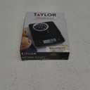 Taylor Glass Top Food Scale with Touch Controls, 11 lb Capacity, Sleek Black Design for Precision Food Measurement in Grams and Ounces