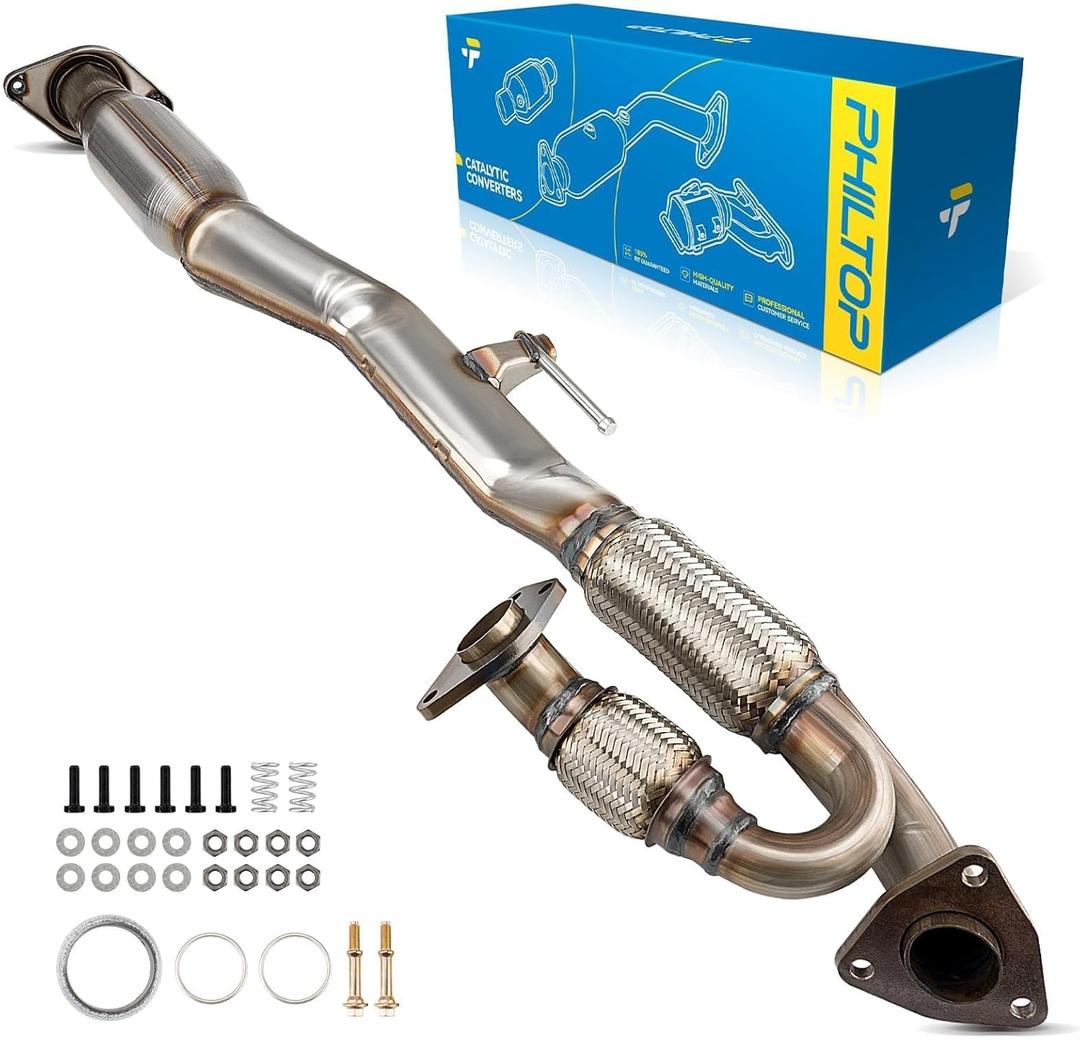 PHILTOP Rear Catalytic Converter Compatible with 2013-2019 Pathfinder/ JX35 3.5L, 2014-2016 QX60 3.5L - Replace# 54976, 643144, 41189 Direct-Fit Stainless Steel (EPA Compliant)