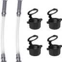 2 PCS High - Performance Racing & Household Gas Can Hoses with 4 PCS Fuel Jug Vent Caps Fuel Can Hose Suitable for 3/5/5.5 Gallon VP Fuel Jugs