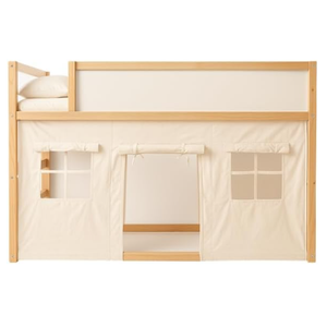 Wonder Nook Bunk Bed Curtains, Adjustable 2 Panels, Bottom Bunk Bed Privacy Set, Cotton Play Tent Curtain with Velcro & Tie Attachments – Multipurpose Kids Fort Play Space for Loft Beds, Tables