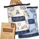 GRIN BY GRIN- Bread Bags 2 Pack Reusable Zipper Bags for Homemade Bread Sourdough Extra Large Freezer Storage