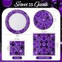 Paper Plates & Napkins, 25 Guest Disposable Party Supplies, Spider Webs and Spider Patterns Tableware Decorations Favors, 75pcs Including 9" & 7" Plates & Napkins for Halloween, Birthday, and Parties