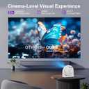 Mini Projector with WiFi and Bluetooth, Built-in Apps Portable Projector 4K Support, Auto Vertical Keystone & Auto Focus, 200 ANSI, 5W Speaker 180 Rotatable Smart Proyector for Movie Home Outdoor