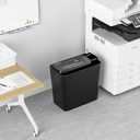 Amazon Basics 8-Sheet Strip Cut Portable Paper, CD, and Credit Card Shredder with Auto-Off, Overheat Protection, Compact Design, No Basket, Extendable Arm, Black