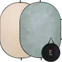 Kate Collapsible Backdrop Beige Cyan Self Tape Podcast Photo Backdrops 170, 5x6.5ft