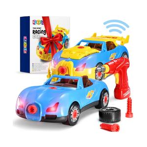 Play22 30 Pcs Take Apart Racing Car Toddler Toys Set - Build Your Own Car with Drill, Engine Sounds & Lights - Toy Car Constructions Set Stem Building Learning Education Toys for Kids Ages 3+ Years
