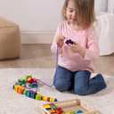 Melissa & Doug Deluxe Wooden Lacing Beads - Educational Activity with 27 Beads and 2 Laces