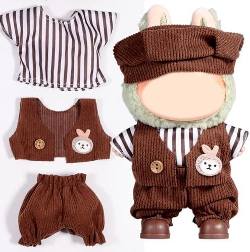 AICase for Labubu Clothes/for Labubu Outfits,Clothes Set for 17cm Lububu Doll,3 Piece Set Hat Clothing for LA BUBU, Boys and Girls Stylish Adorable Dolls Clothes Accessories (No Doll)_08