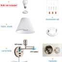 Swing Arm Wall Sconces, Plug-in Wall lamp,Bedroom Wall lamp White Fabric Shadewith dimmable Switch and USB Charging Port, Suitable for Bedside, Living Room, Reading (Nickel)