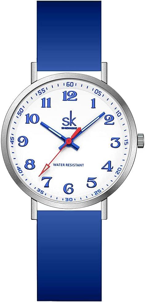 SHENGKE Casual Fashion Women Sport Watch Sweat Resistant Students Watch with Easy Read Dial and Silicone Band,Water Resistant