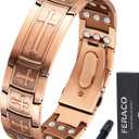 Feraco Copper Bracelet for Men 3X Strength,Magnetic Therapy Bracelet Copper Jewelry with Powerful 3800 Gauss Magnets,Premium Fold-Over Clasp