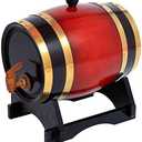 5L Whiskey Barrel Dispenser Oak Aging Barrels Home Whiskey Barrel Decanter for Wine, Spirits, Beer, and Liquor (Red Wine)