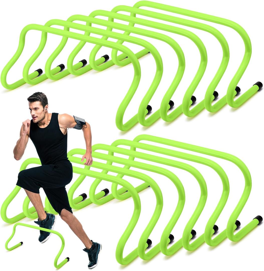 Wettarn 12 Pcs 9" Speed Training Agility Hurdles for Athletes Reliable Training Hurdle Plyometric All Purpose Practice Equipment for Soccer Basketball Football (Green)