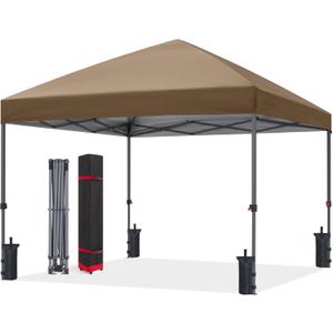 ABCCANOPY Pop Up Canopy - Outdoor Patio Portable Canopy Tent Heavy Duty for Backyard and Deck with 4 Sandbags(Khaki, 10x10)