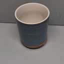 DOWAN 360 Rotating Extra Large Cooking Utensil Holder, 7.6" Kitchen Utensil Holder for Countertop, Utensil Crock for Farmhouse Kitchen Decor, Ceramic Stable Utensil Caddy, Blue