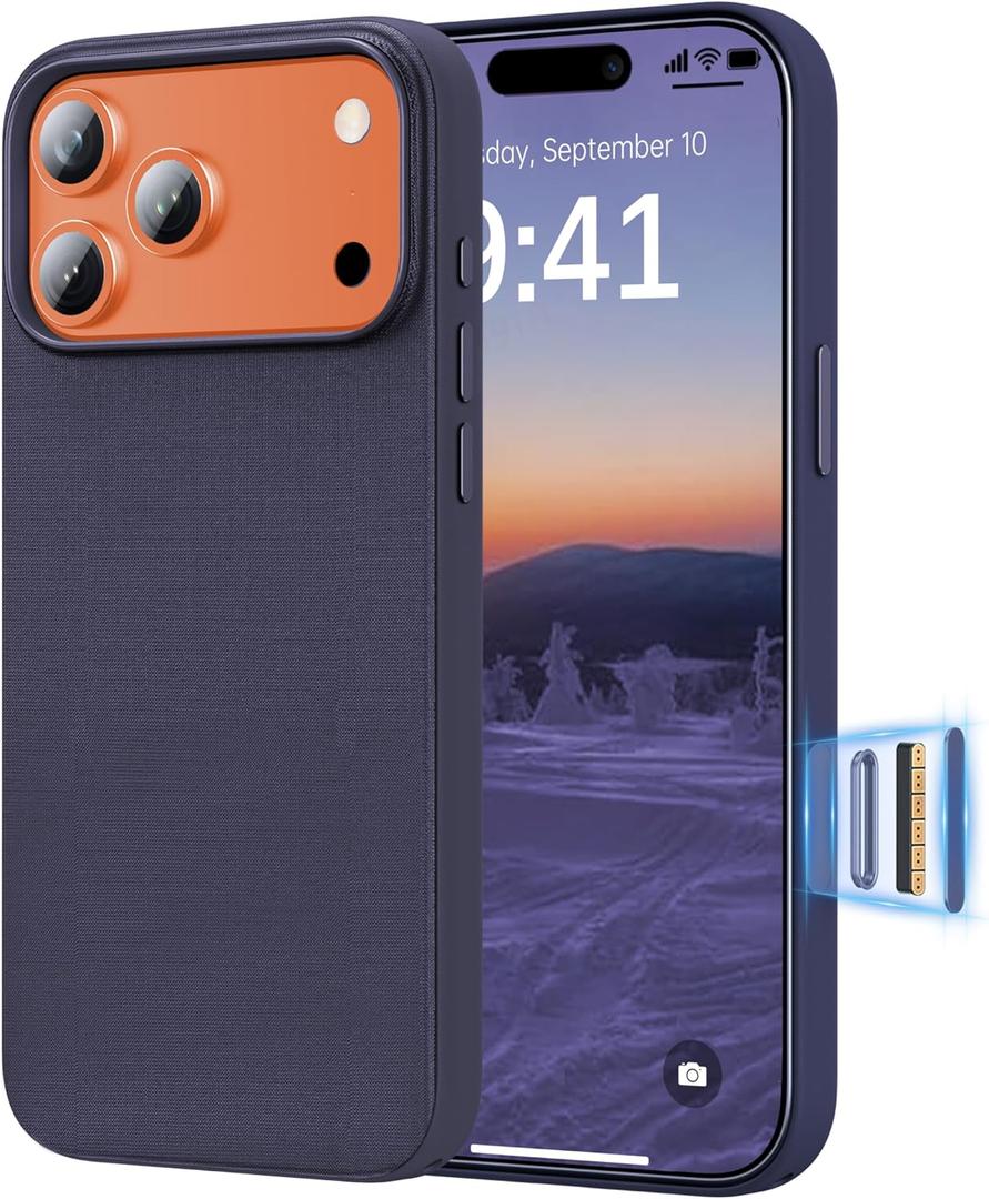 RIOBIO for iPhone 17 Pro Max Case TechWoven[Compatible with MagSafe][Camera Control Cover] Protective Premium Tech Woven Fabric, Slim Magnetic Phone Cover for iPhone17 Promax, Woven Purple