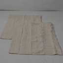 Woaboy Linen Check Throw Pillow Covers Set of 2 - Natural Beige Farmhouse Modern Boho Vintage Decorative Cushion Covers for Sofa Couch Bedroom Living Room Decor 18x18 Inch